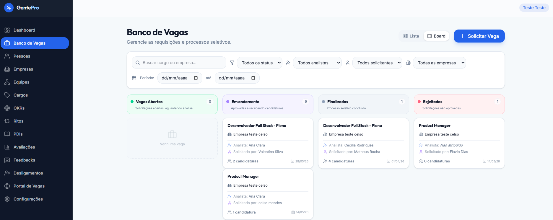 Banco de Vagas GentePro